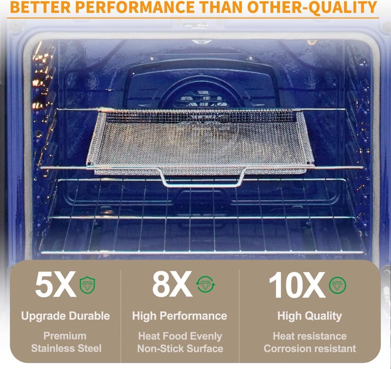 atgestore LRAL302S LRAL303S Air Fryer Basket Replacement Parts for LG Oven Parts 304 Stainless Steel 24.6’’x 16.1’’ Large Air Fryer Rack MHL63531403 LG Gas Range Air Fryer Tray Air Fry Basket Oven Rack Shelf - Image 5
